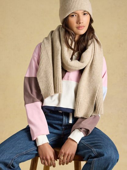 Women's Joules Oatmeal Fine Knit Scarf