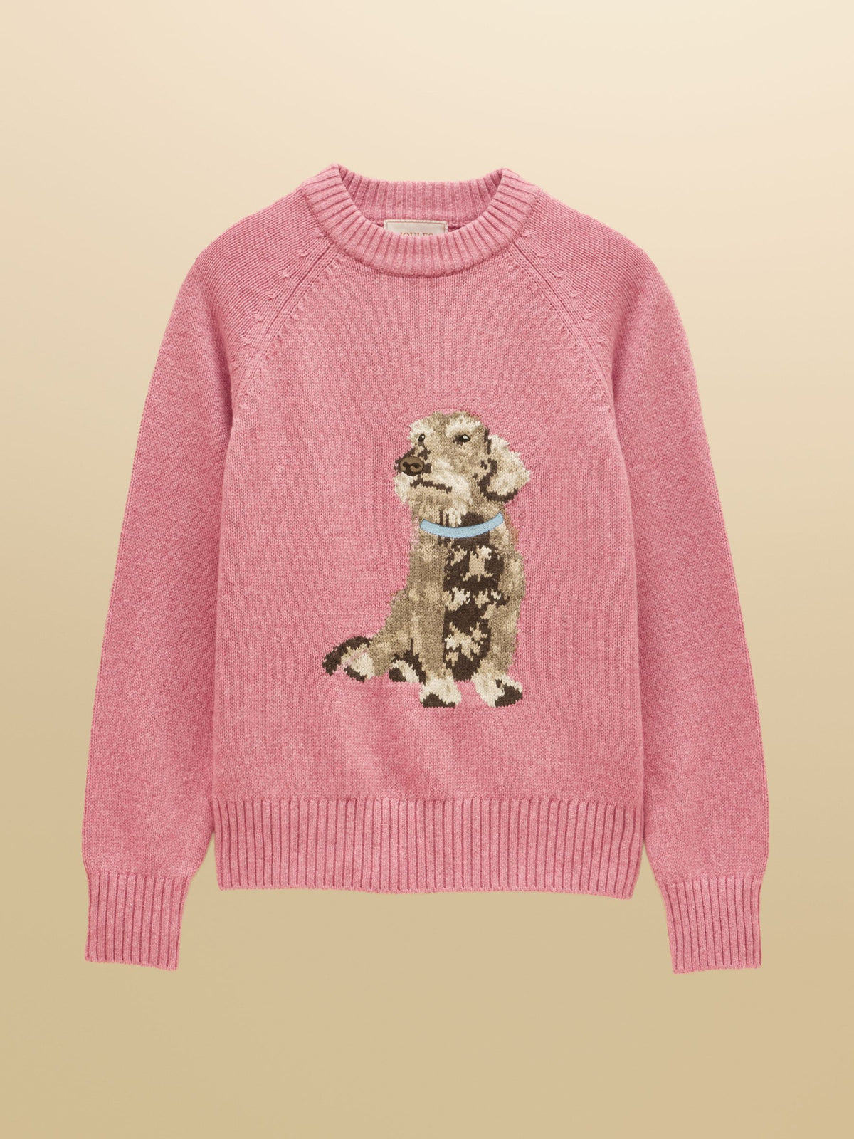 Women's Joules Dachshund Dog Cotton Blend Crew Neck Knitted Jumper