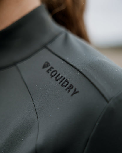 EQUIDRY Women's Water Repellent Zip up Top Black forest Green/Black