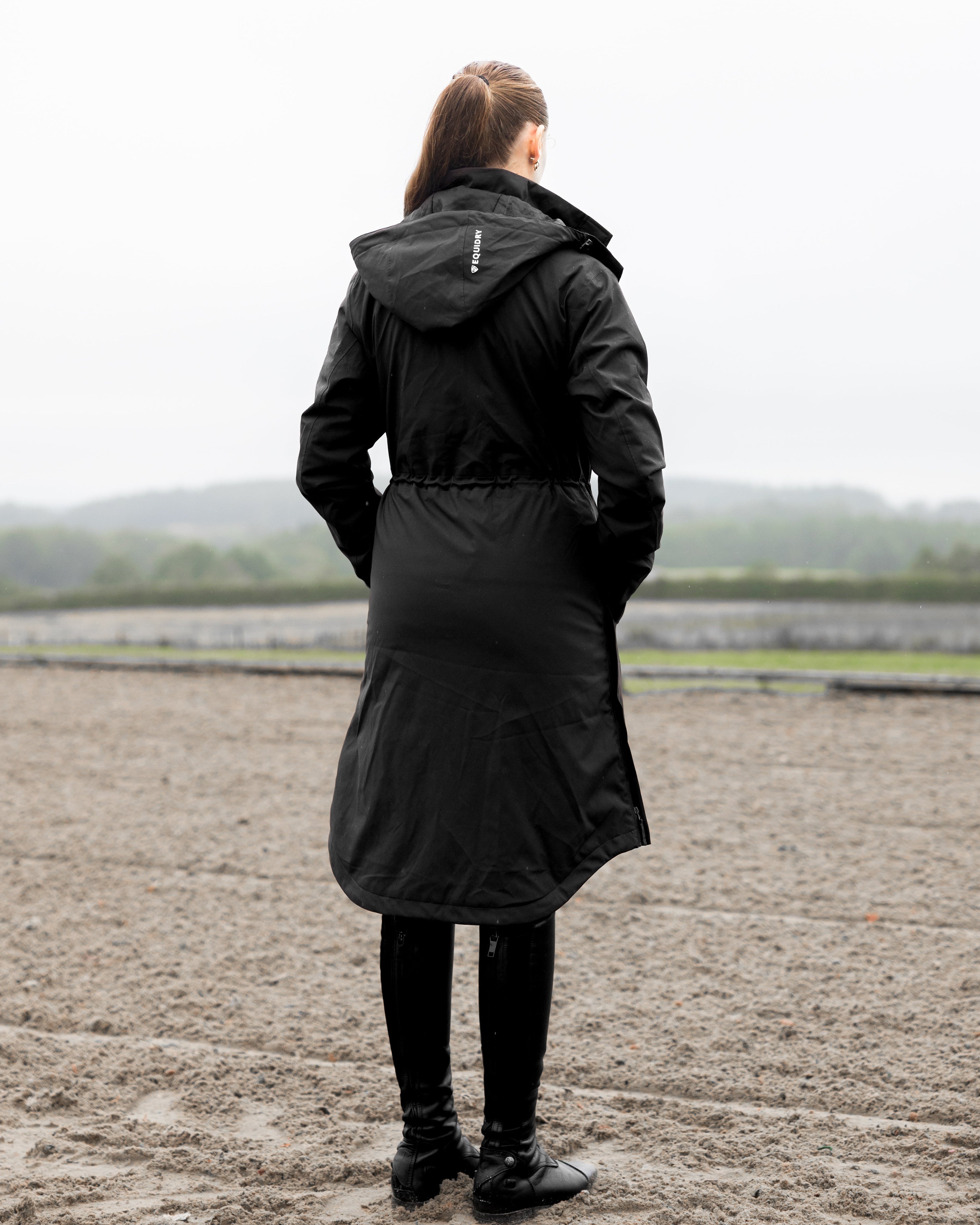 Equidry Women's Bronte Black Riding Coat: Stylish & Waterproof Outerwear