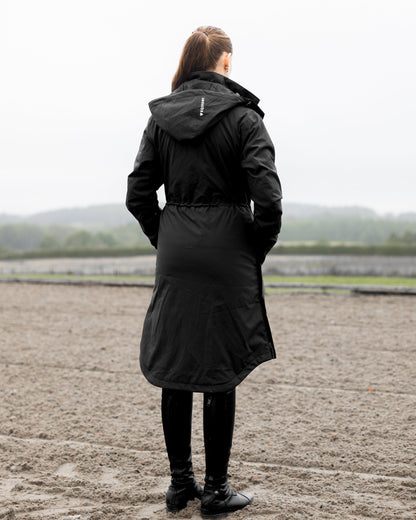 Equidry Women's Bronte Black Riding Coat: Stylish & Waterproof Outerwear