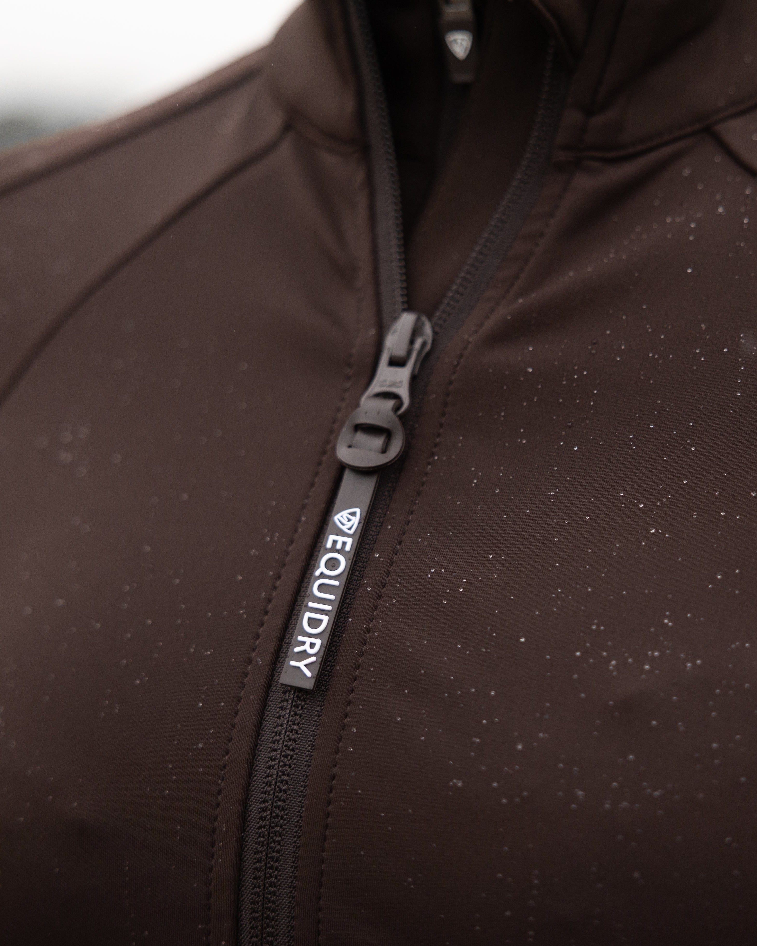 EQUIDRY Women's Water Repellent Zip up Top Brown/White