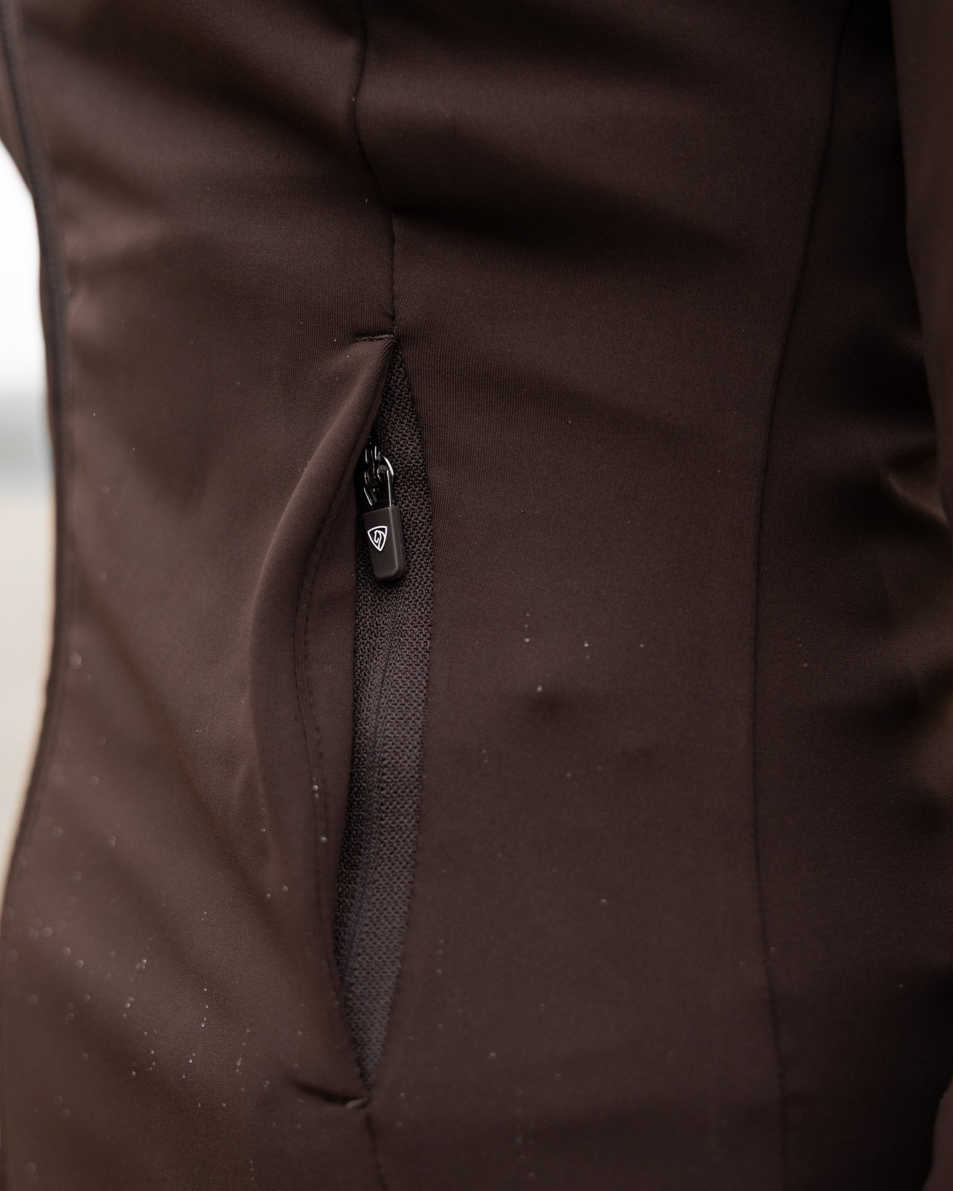 EQUIDRY Women's Water Repellent Zip up Top Brown/White