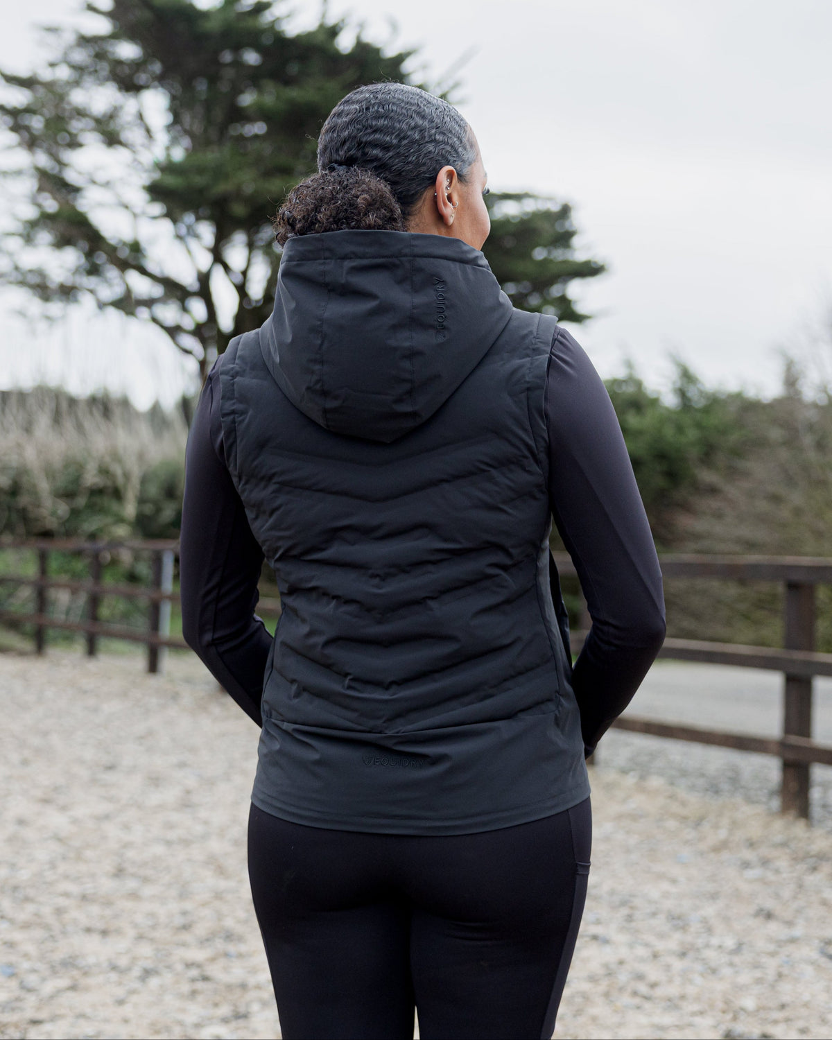 EQUIDRY Tamar Lightweight Women's Black Riding Gilet Vest - Water-Repellent & Breathable