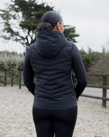 EQUIDRY Tamar Lightweight Women's Black Riding Gilet Vest - Water-Repellent & Breathable