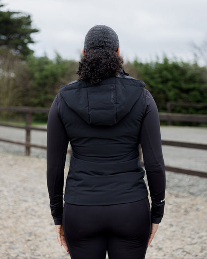 EquiDry Torrent Padded Gilet Women's Black Riding Vest - Water-Repellent, Windproof