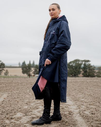 EQUIDRY Evolution Women's Thick Fleece Navy/Pale Pink