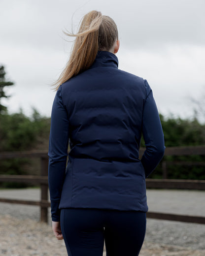 Women's EQUIDRY Navy Torrent Padded Equestrian Riding Gilet