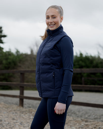 EQUIDRY Torrent Padded Gilet Navy | Women's Waterproof Riding Vest
