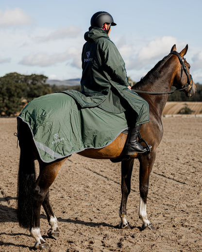 EQUIDRY Waterproof Exercise Sheet Thick Black Forest Green/Grey