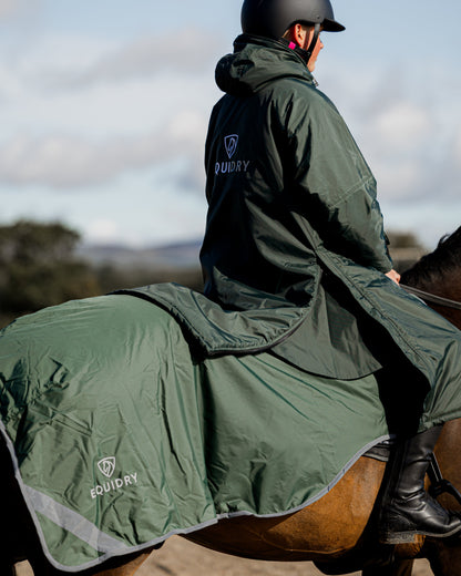 EQUIDRY Waterproof Exercise Sheet Thick Black Forest Green/Grey