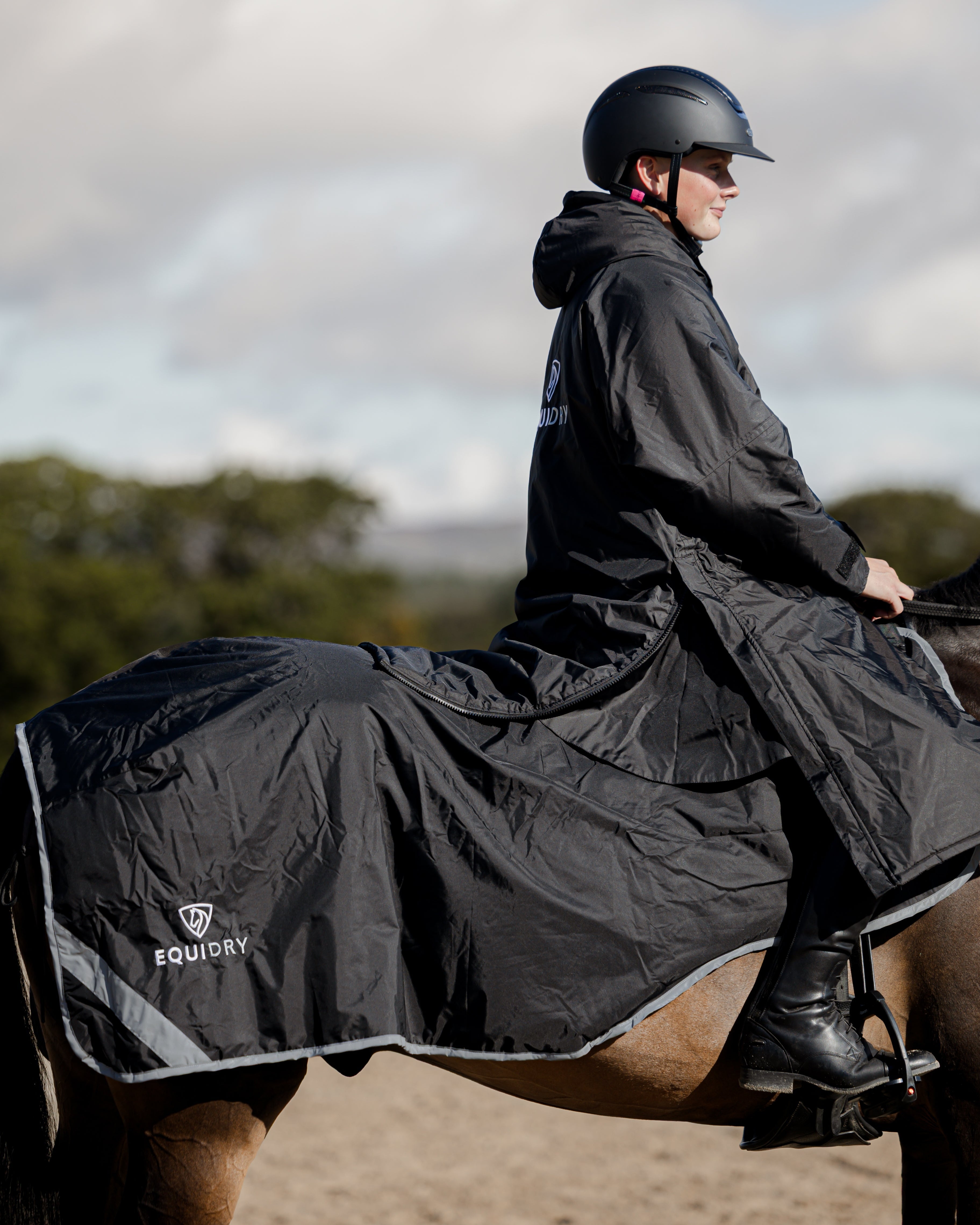 EQUIDRY Waterproof Exercise Sheet Thick Black/Black