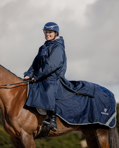 EQUIDRY Waterproof Exercise Sheet Thick Navy/Pale Pink