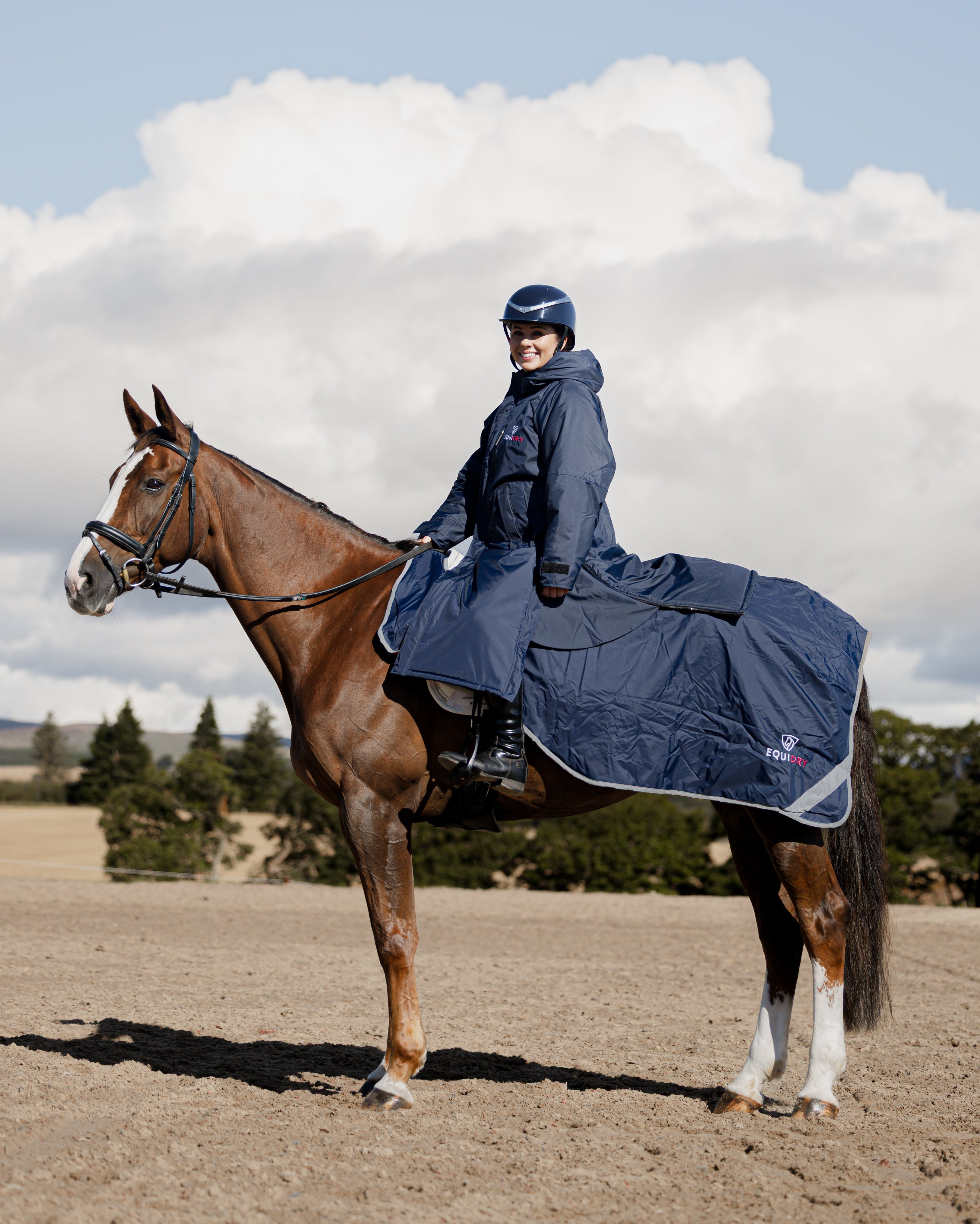 EQUIDRY Waterproof Exercise Sheet Thick Navy/Raspberry
