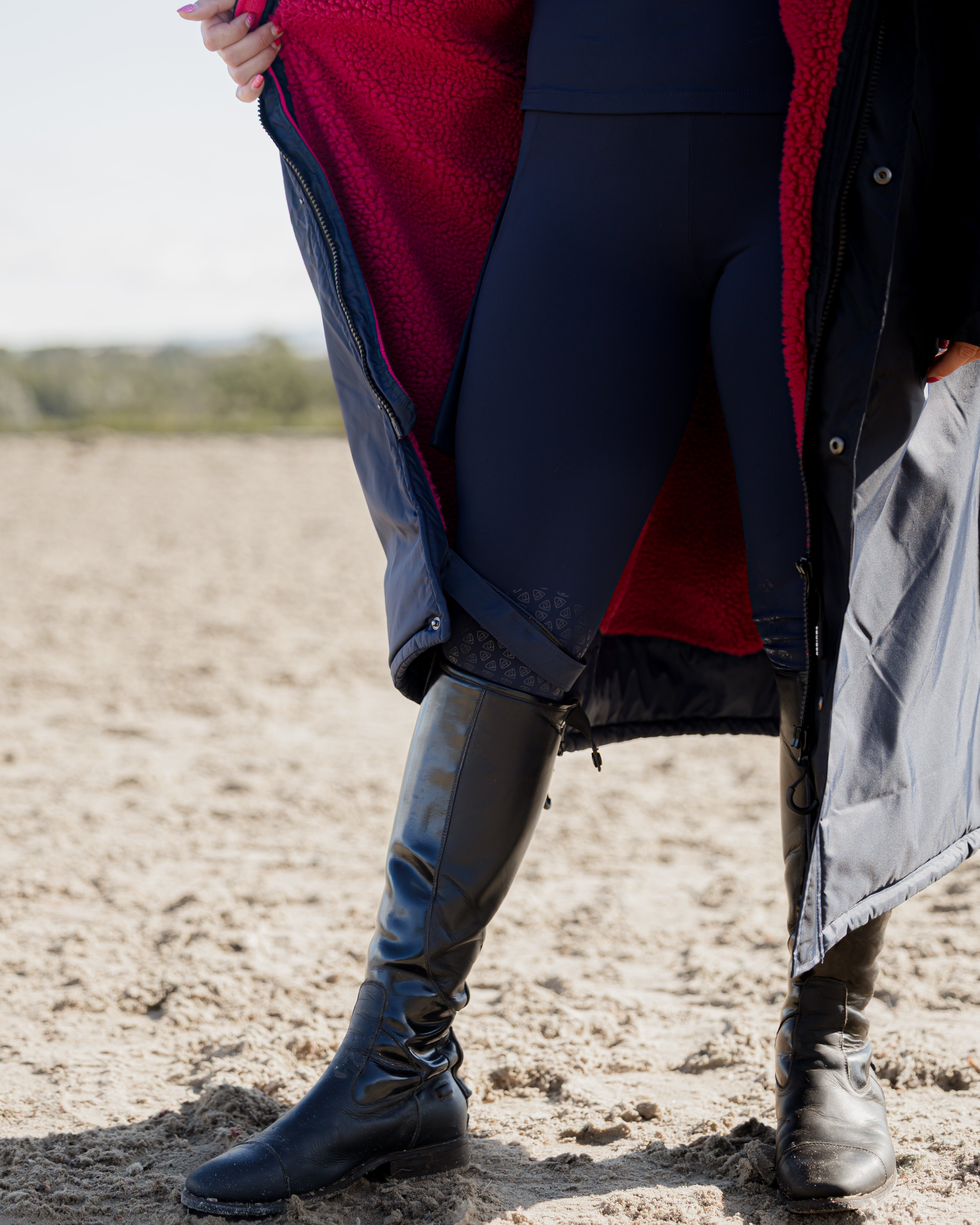 EQUIDRY Evolution Women's Thick Fleece Navy/Raspberry