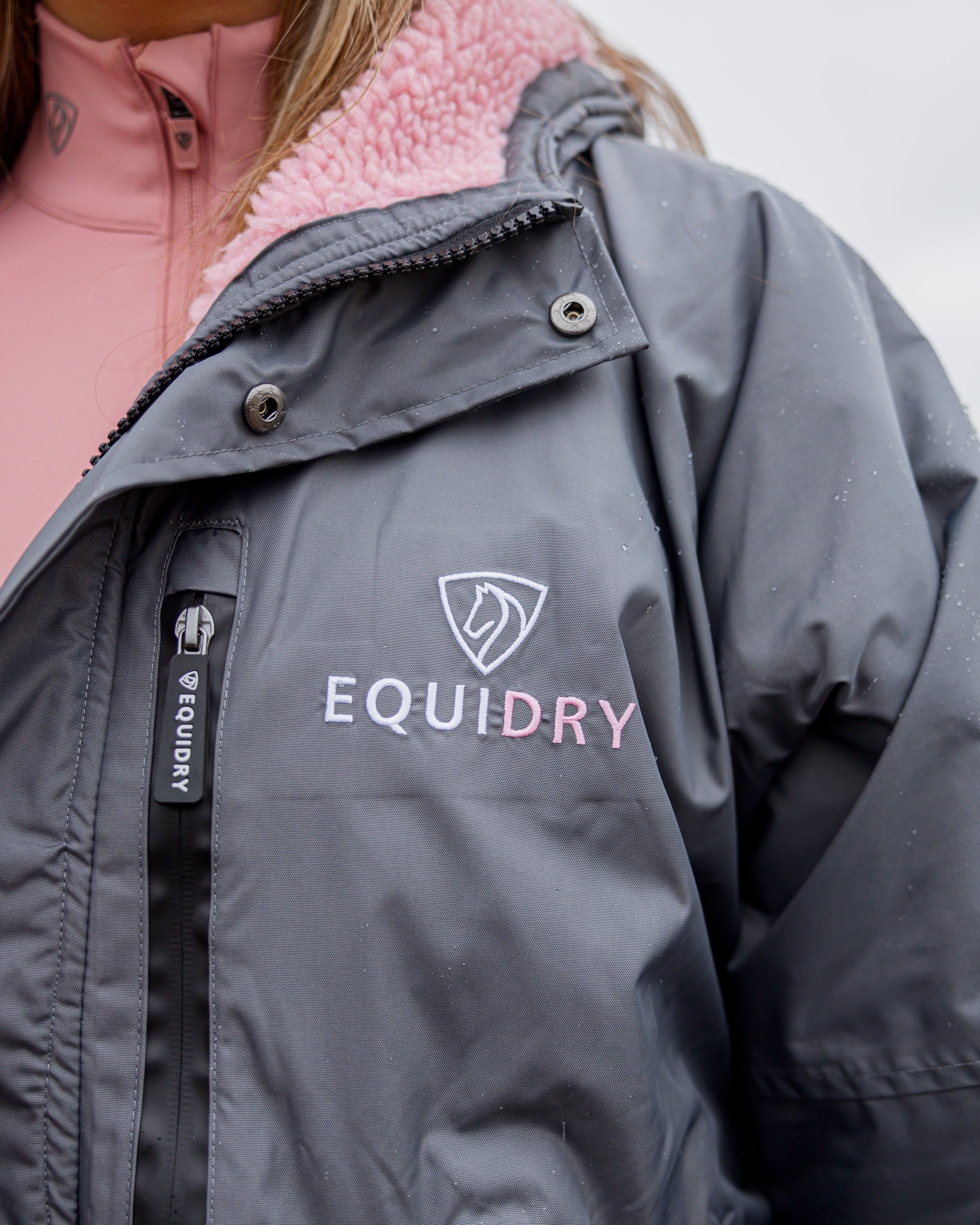 EQUIDRY Evolution Women's Thick Fleece Grey/Pale Pink