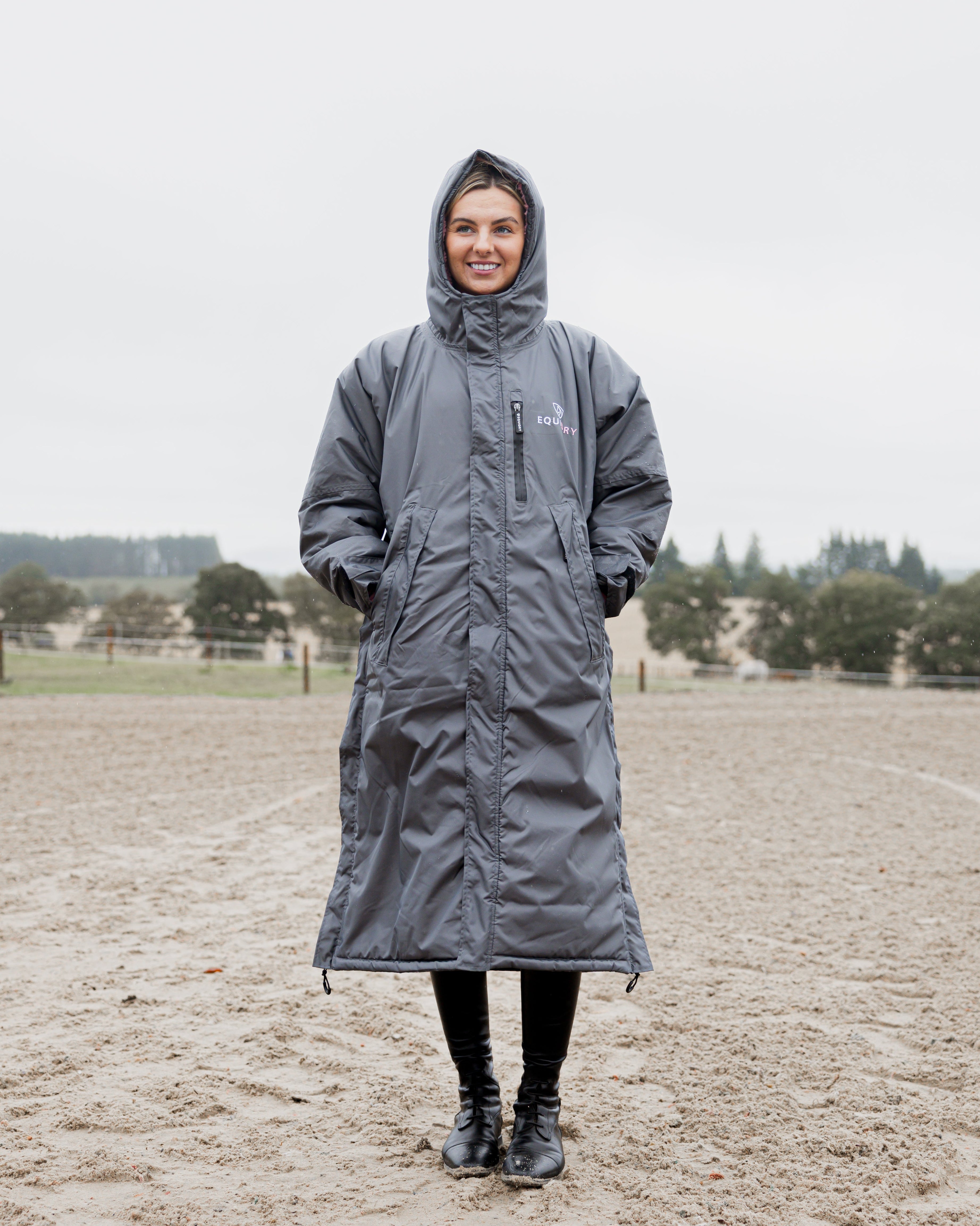 EQUIDRY Evolution Women's Thick Fleece Grey/Pale Pink