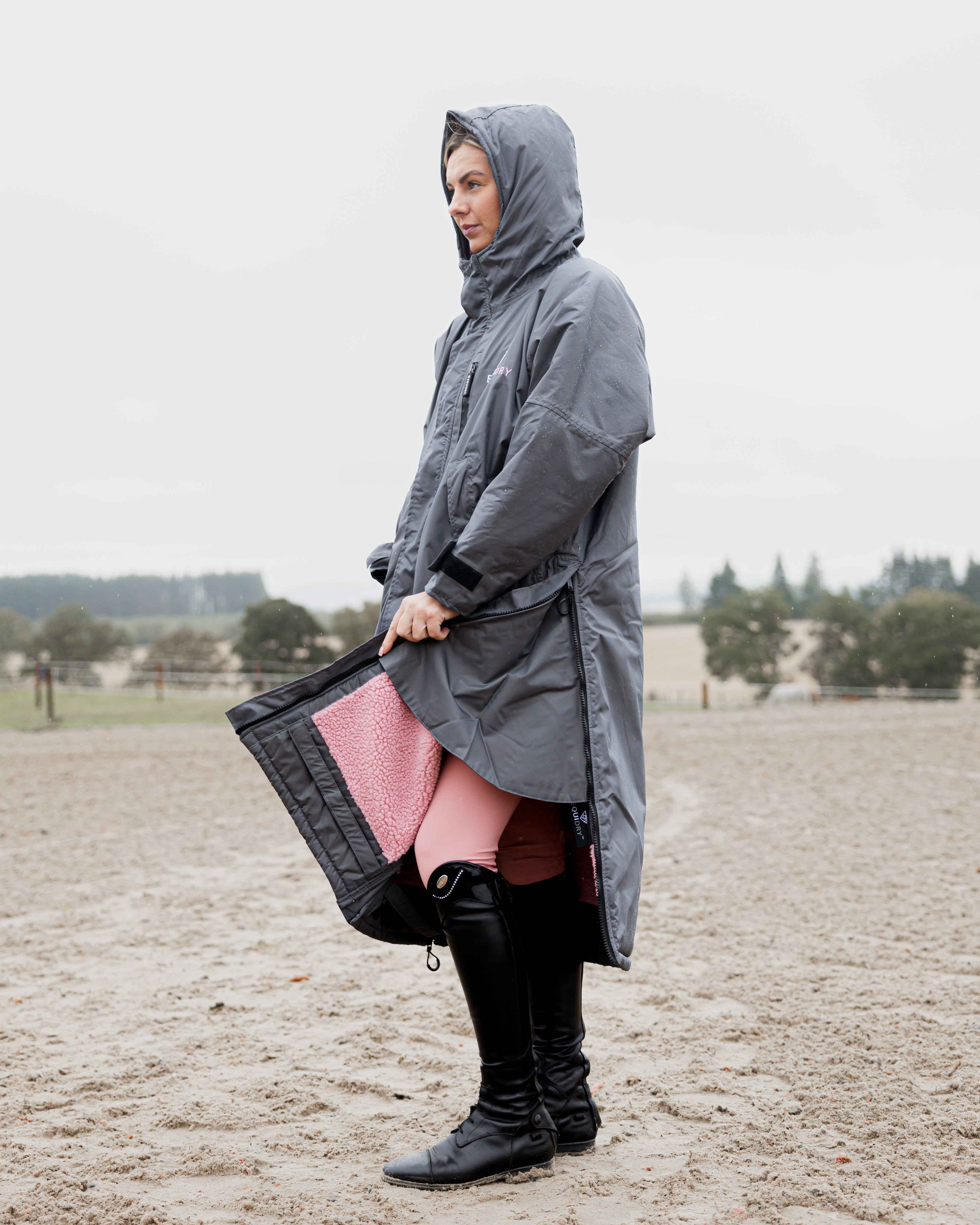 EQUIDRY Evolution Women's Thick Fleece Grey/Pale Pink