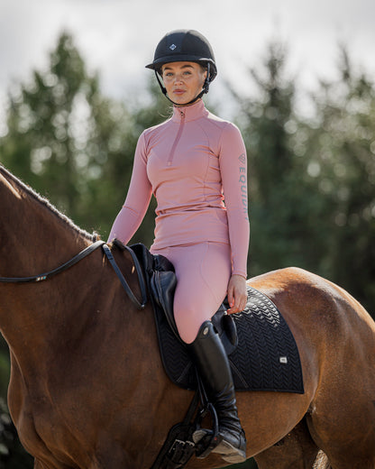 EQUIDRY Water Repellent Leggings Knee Grip Women's Pale Pink/Grey