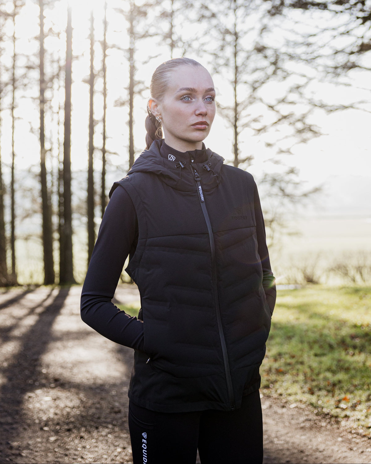 Equidry Tamar Lightweight Women's Black Riding Gilet Vest - Water-Repellent & Outdoor Wear