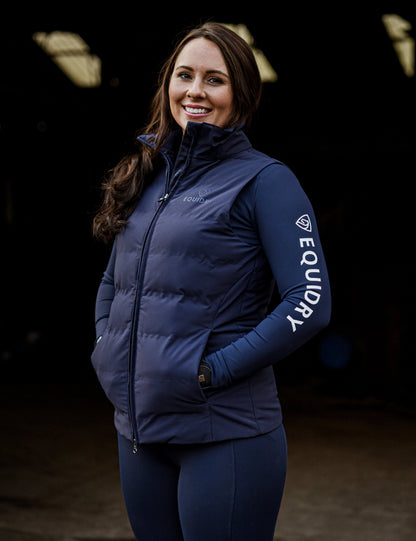 Women's Equidry Torrent Padded Gilet Navy Blue Lightweight Riding Vest