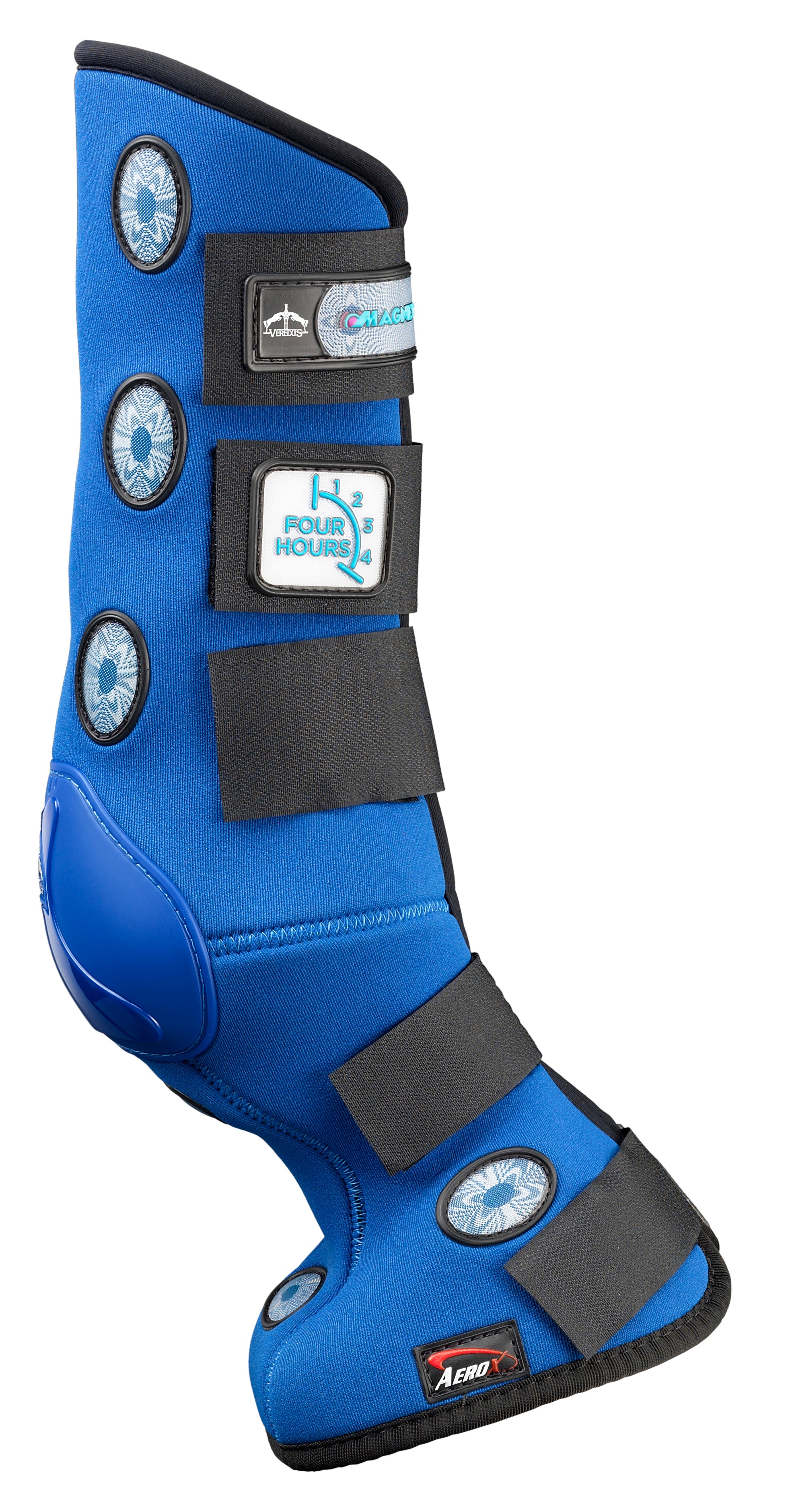 VEREDUS 4 HOUR MAGNETIC BOOT REAR - BLUE: Magnetic horse stable boot for tendon support, pain relief, and blood circulation.