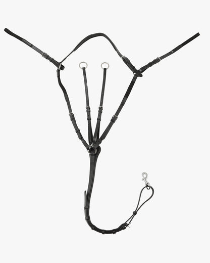 PREMIER EQUINE Valbrona Performance Breastplate - Black Leather Horse Breastplate with Running Martingale - Equestrian Equipment