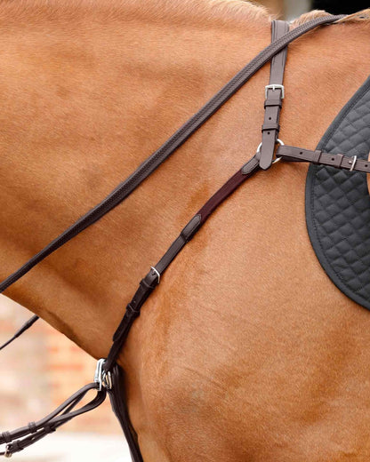 Brown Leather Horse Breastplate by Premier Equine: Equestrian Equipment for Saddle Stability & Performance