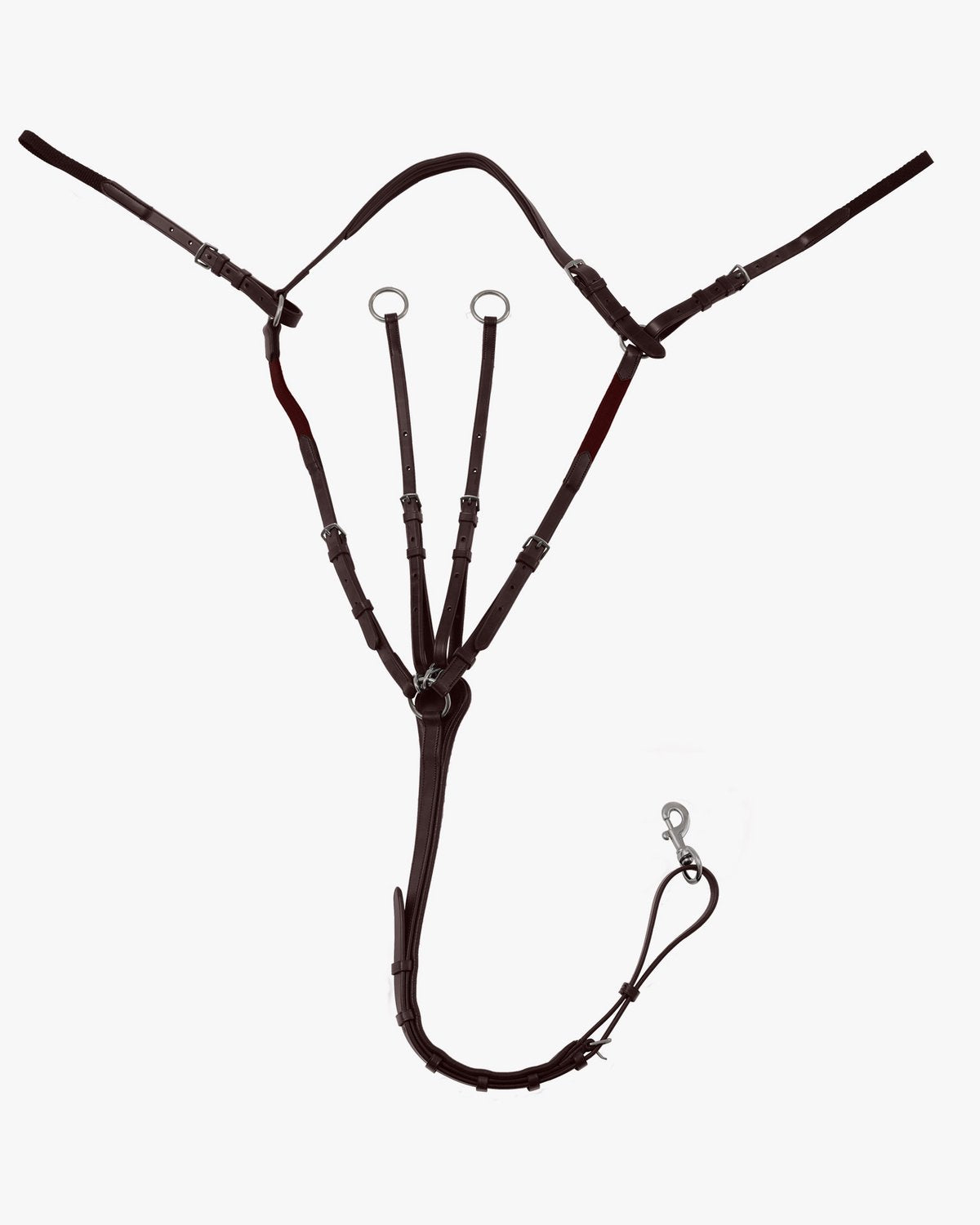 PREMIER EQUINE Valbrona Brown Leather Horse Breastplate - Equestrian Performance, Adjustable Fit