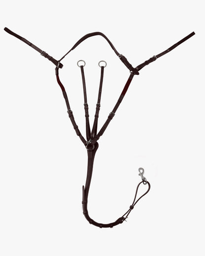 PREMIER EQUINE Valbrona Brown Leather Horse Breastplate - Equestrian Performance, Adjustable Fit