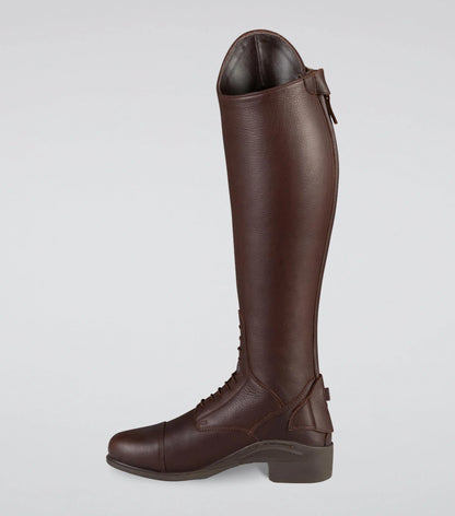 Premier Equine Vallardi Ladies Brown Leather Tall Riding Boots, Lace Up Field Boots