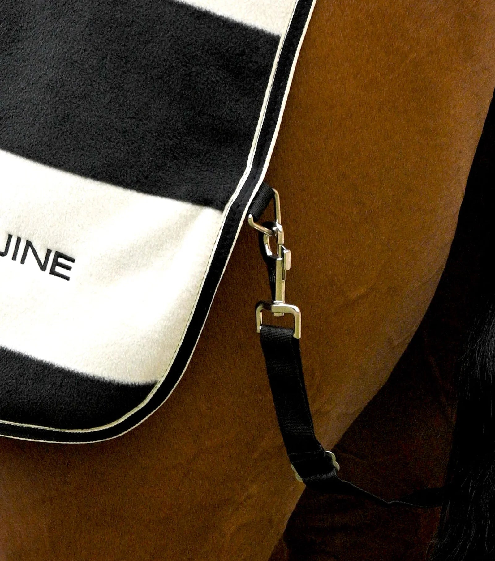 Premier Equine Vellus Fleece Exercise Rug - Black and White - Horse Riding Equipment
