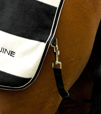 Premier Equine Vellus Fleece Exercise Rug - Black and White - Horse Riding Equipment