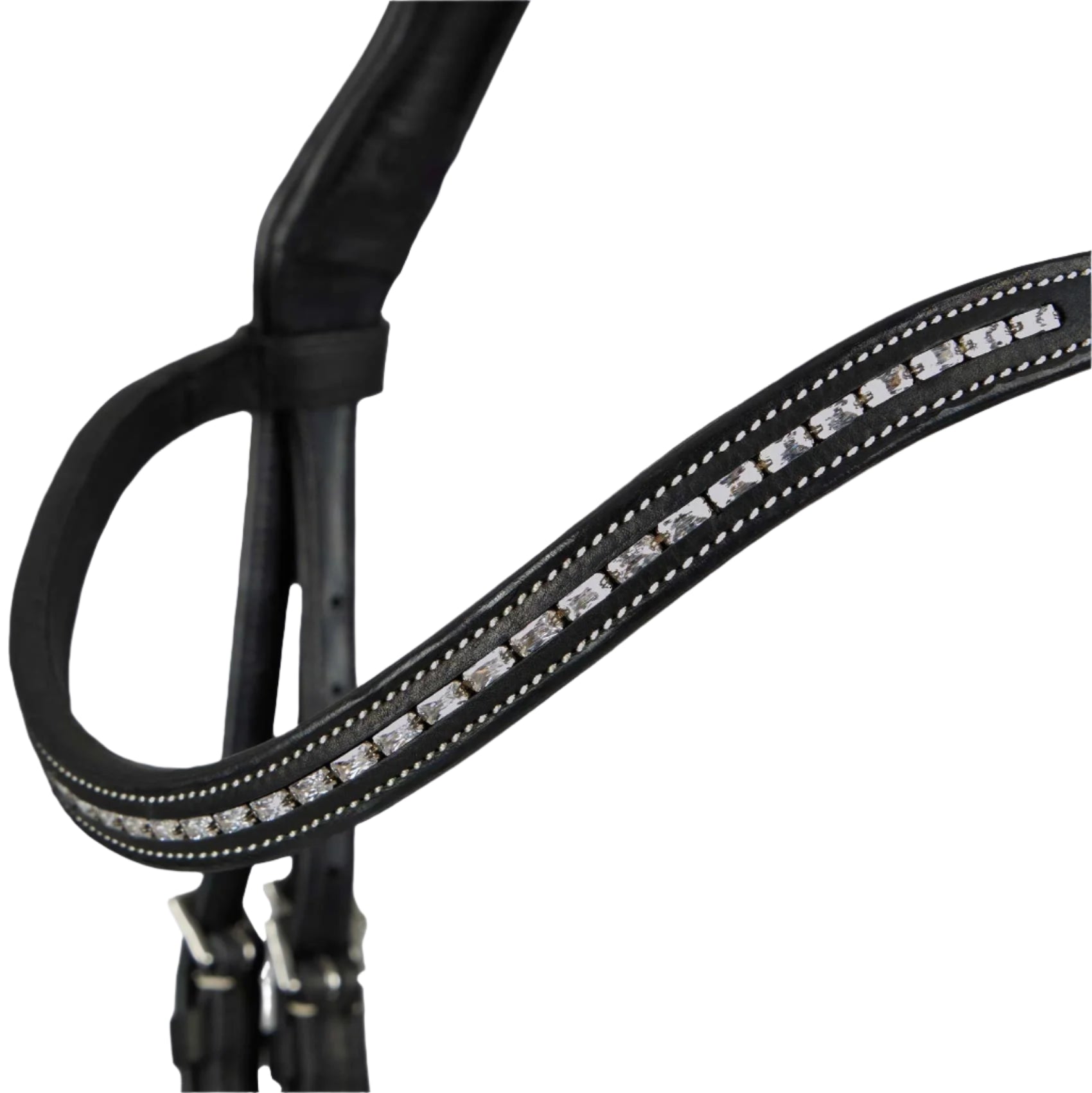 Premier Equine Black Leather Horse Bridle: Anatomical, Crystal Browband, English Riding Equipment