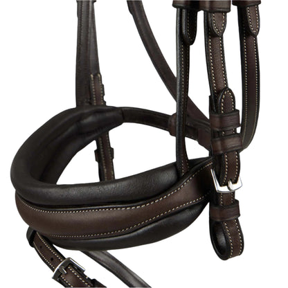 PREMIER EQUINE VENETO Anatomical Snaffle Bridle Brown - Leather Horse Bridle with Padded Noseband | Equiflair