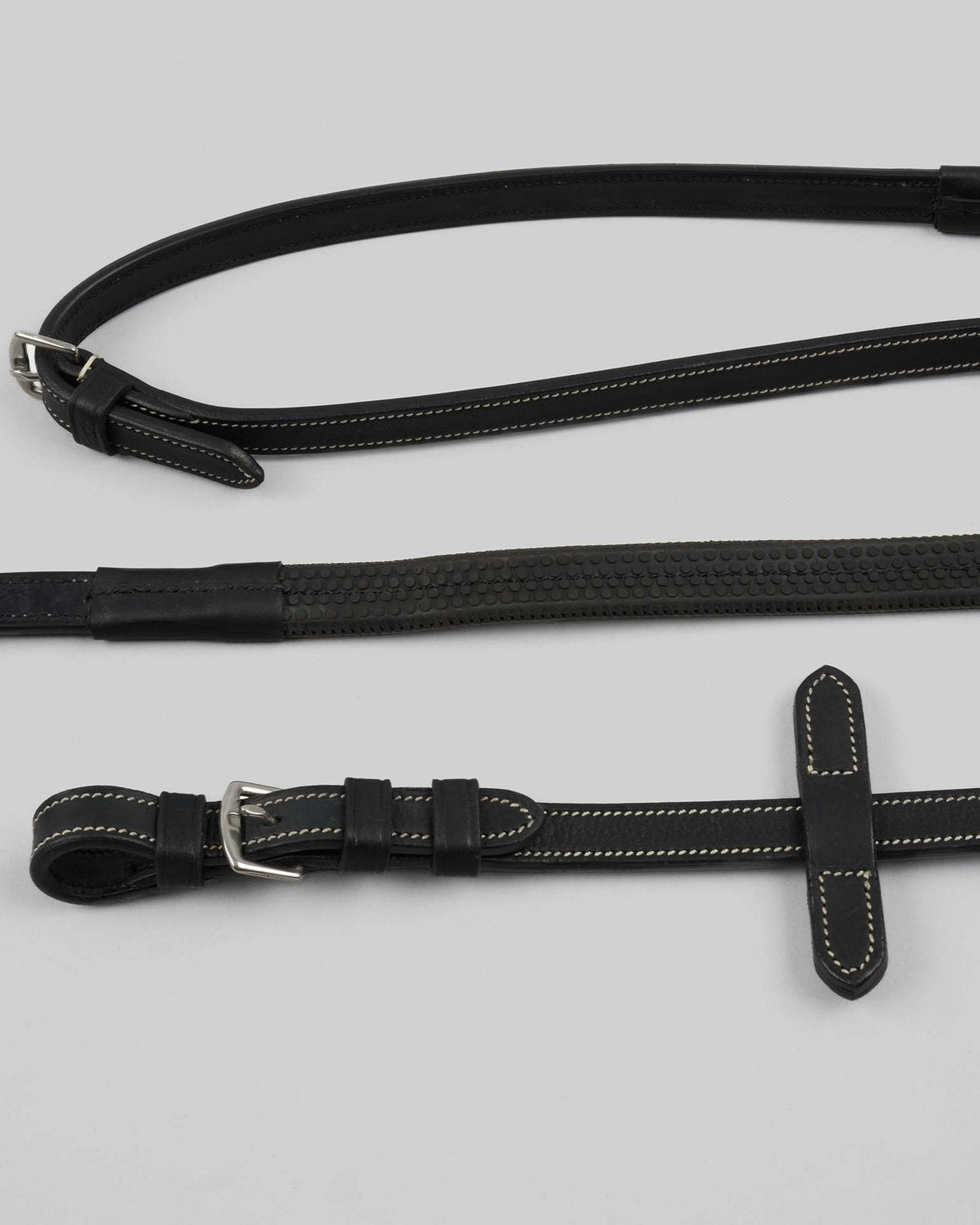Premier Equine Veneto Rubber Grip Reins Black