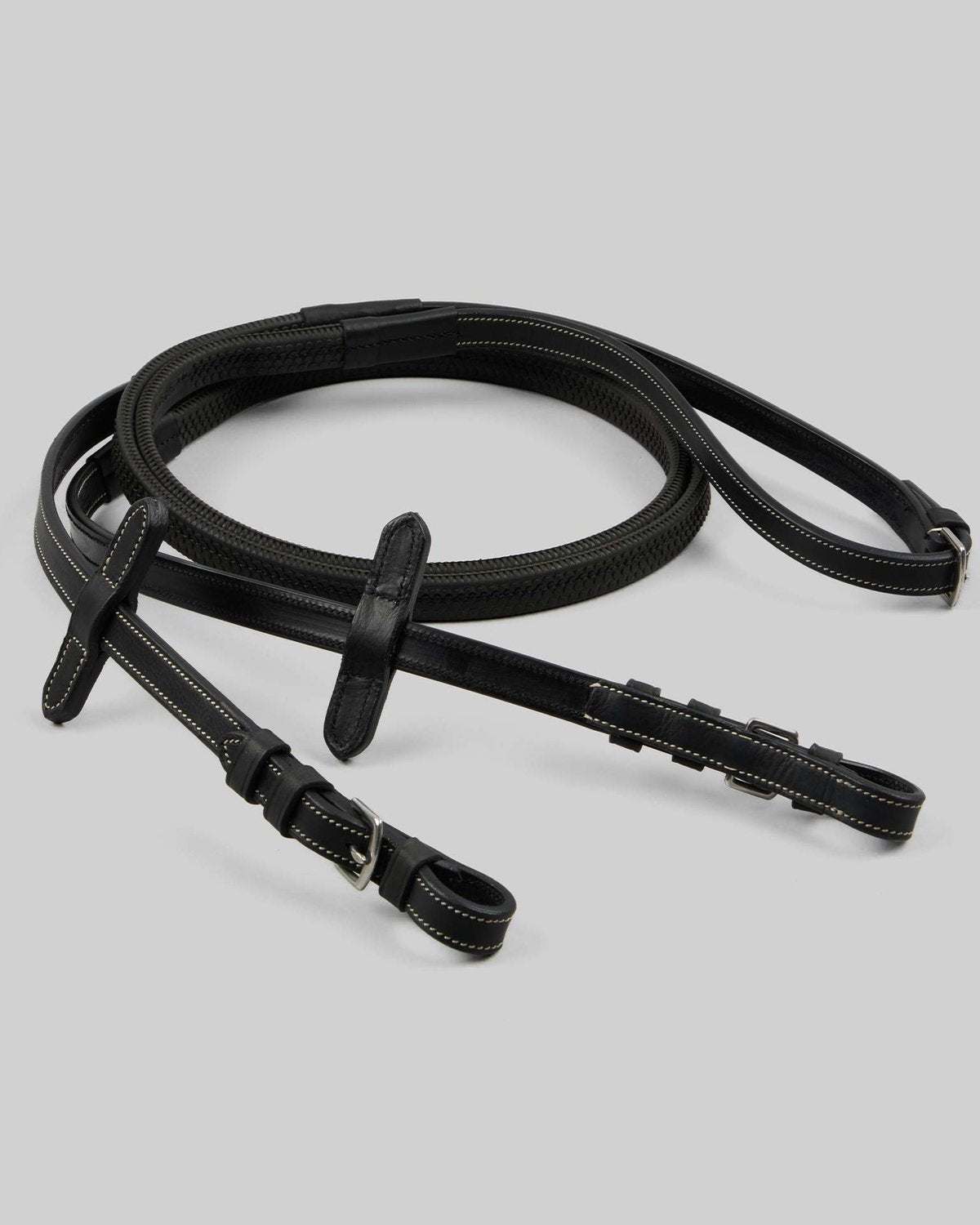 Premier Equine Veneto Rubber Grip Reins Black
