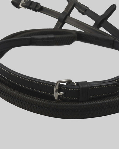 Premier Equine Veneto Rubber Grip Reins Black