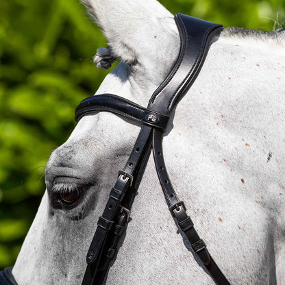 Horse Bridle Anatomic Premier Equine Black Leather Snaffle - Comfortable Horseback Riding Gear
