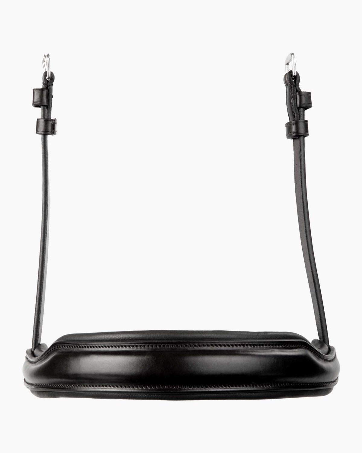 Premier Equine Verdura Anatomic Cavesson Noseband - Black Italian Leather Horse Noseband - Comfortable Equestrian Tack