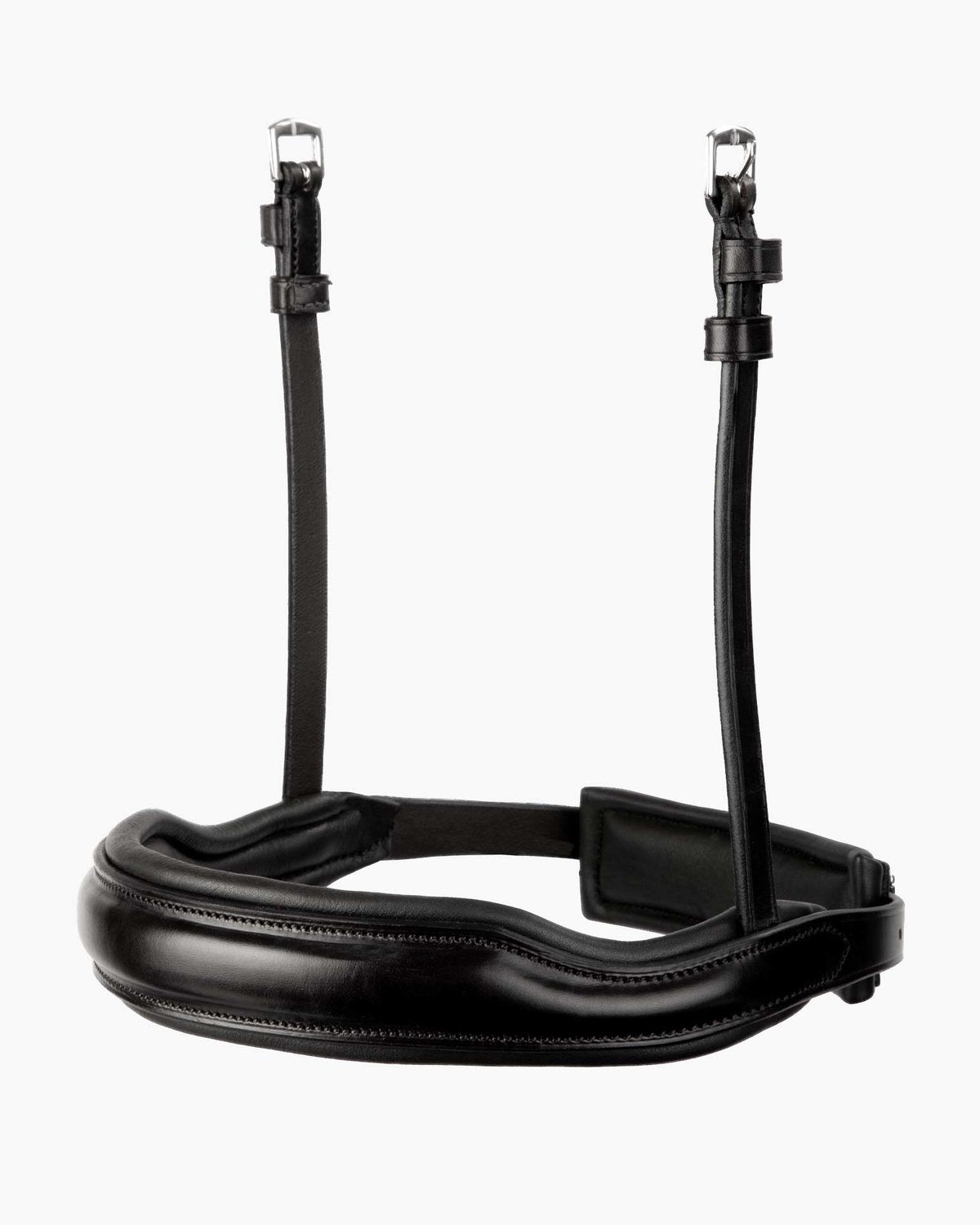 Black Leather Anatomic Noseband Horse Bridle - Equestrian Equipment Stainless steel buckles - Comfortable Fit 