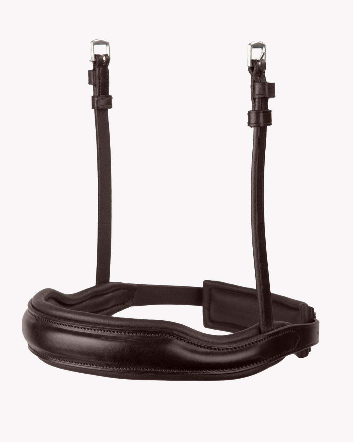 Premier Equine Brown Anatomical Horse Noseband - Italian Leather Comfort Bridle Accessory