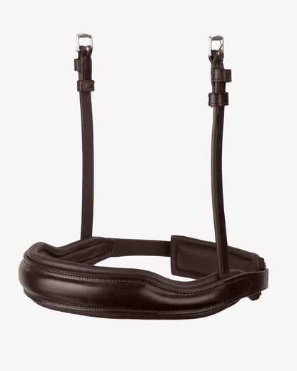 Premier Equine Brown Anatomical Horse Noseband - Italian Leather Comfort Bridle Accessory