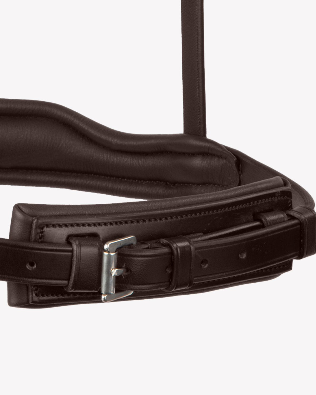 Premier Equine Verdura Anatomic Horse Bridle Noseband - Brown Italian Leather, Padded Cavesson
