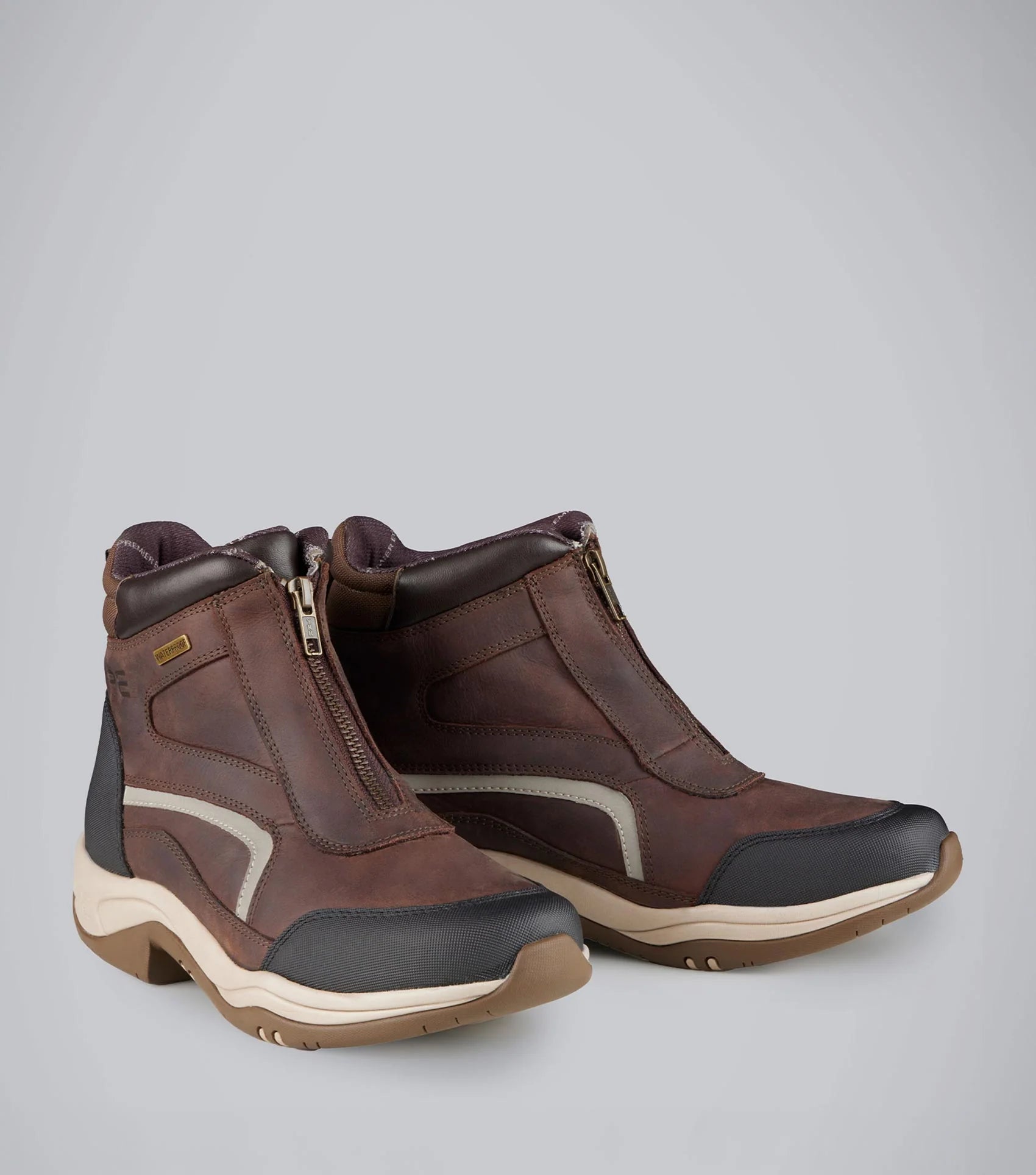 Premier Equine Vinci II Waterproof Zip Front Brown Leather Equestrian Yard Boots