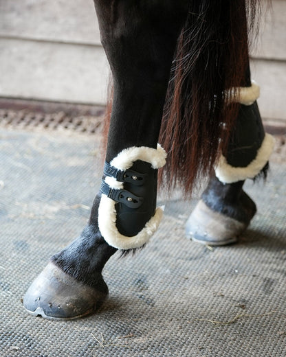 WOOF WEAR VISION ELEGANCE FETLOCK BOOT BLACK FAUX SHEEPSKIN: Horse Boots - Protection and Style
