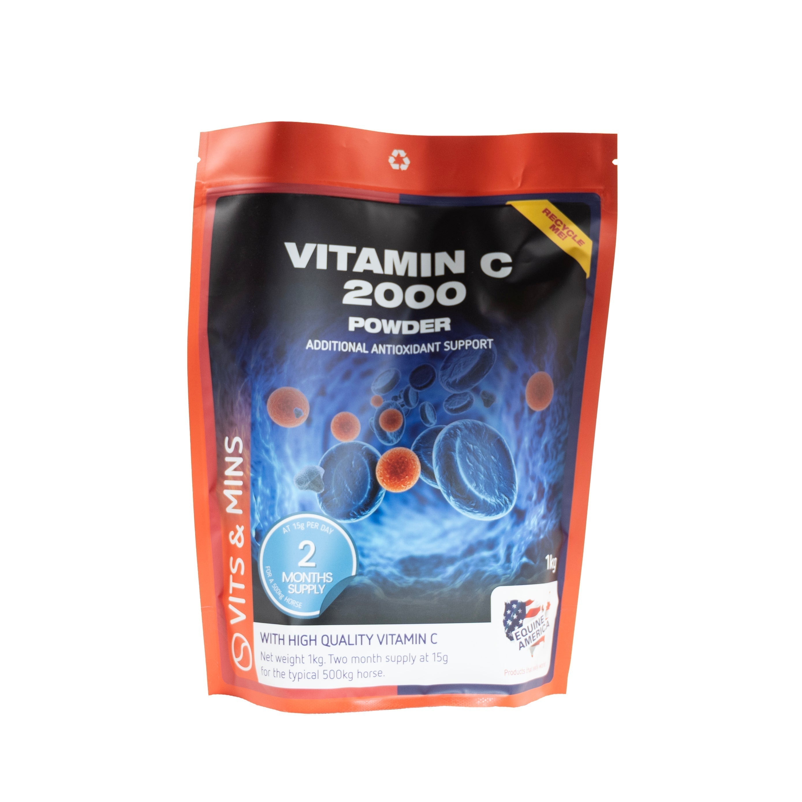 Equine America Vitamin C 2000 Powder 1kg for Horses - Antioxidant Support