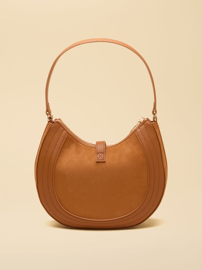 Tan Leather Joules Crossbody Saddle Bag with Adjustable Strap - Style W04497