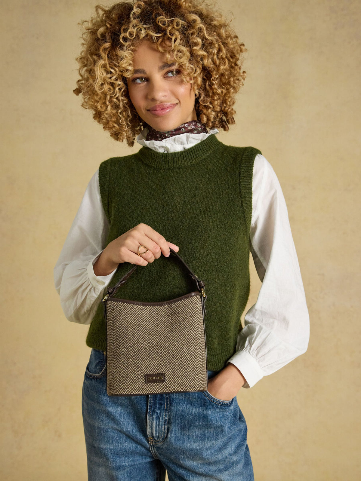 Women's Joules Herringbone Bucket Bag