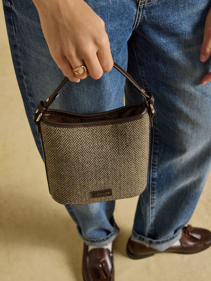 Women's Joules Herringbone Bucket Bag